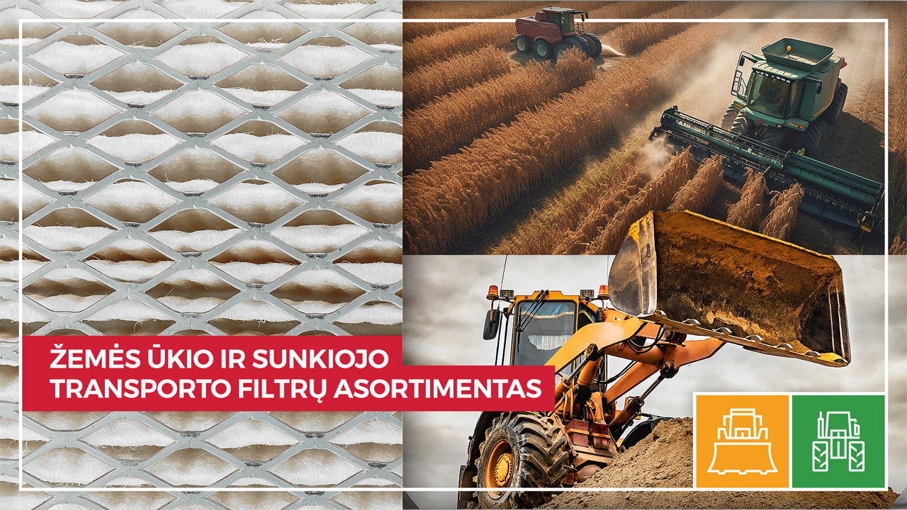 Inter Cars Lietuva siūlo platų, žemės ūkio technikai skirtą filtrų asortimentą